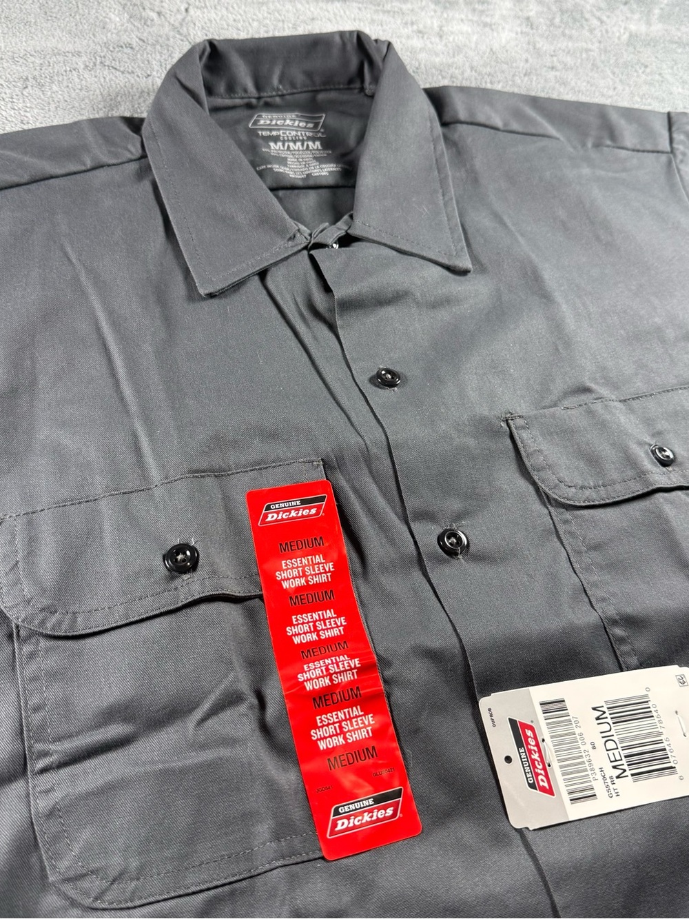 NWT Dickies Temp Control Cooling Work Shirt Men’s Medium Collared SS Button-Up